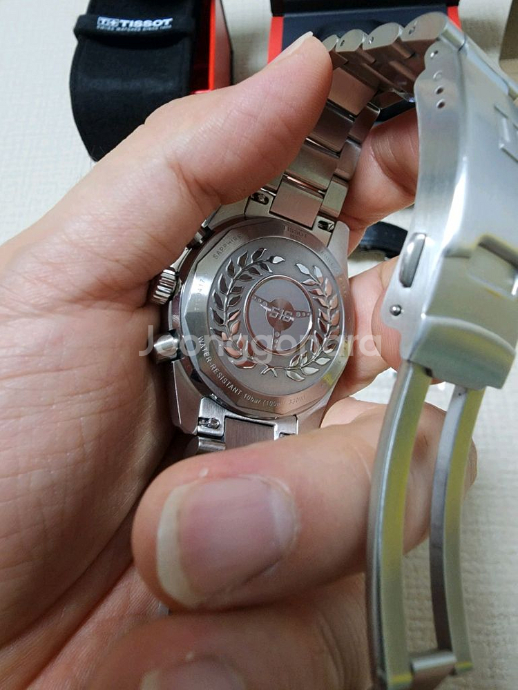 티쏘 크로노그래프 쿼츠 40mm 검판 풀박스 새제품급--4
