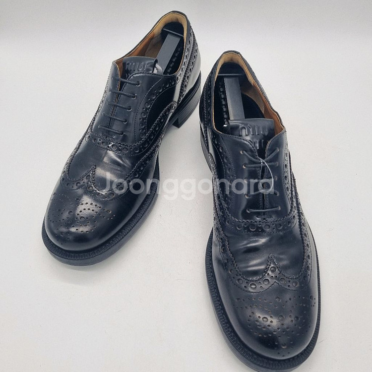 처치스 x 미우미우 23fw 브러쉬드 레더 브로그 남성--5