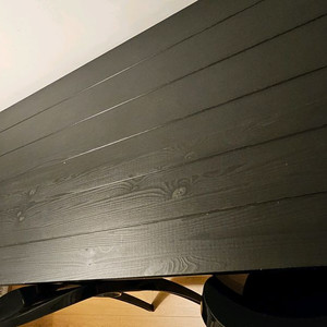 이케아 6인용 검정 우드 식탁 + 의자 3