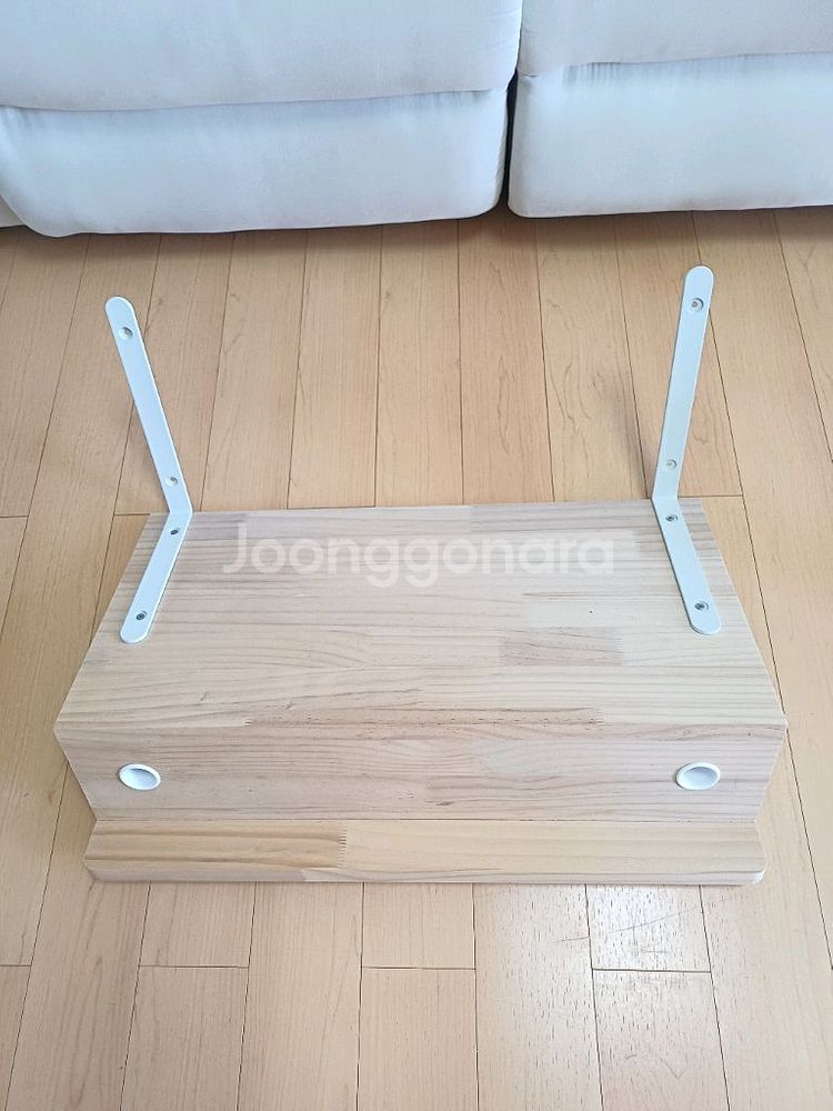 침대 사이드 원목 선반 테이블--6