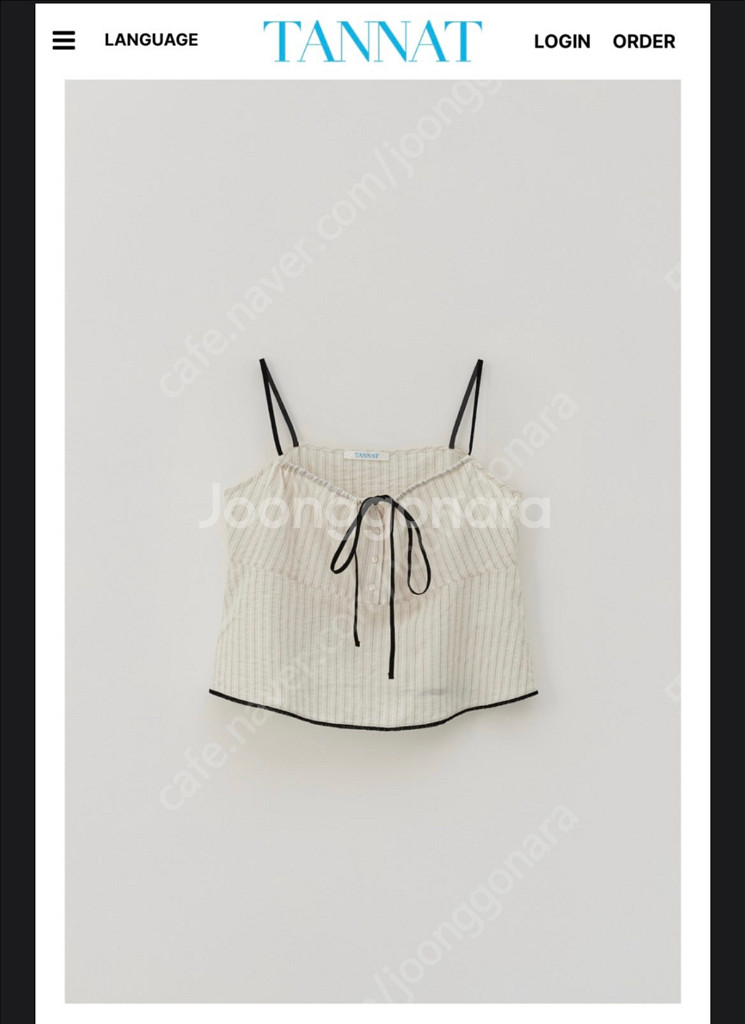 타낫 tannat 리본 시어 슬리브리스 탑(베이지)--0