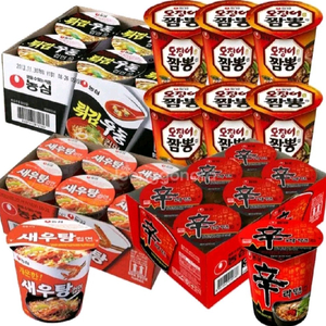 농심컵라면24개신라면/새우탕/튀김우동/오징어짬뽕
