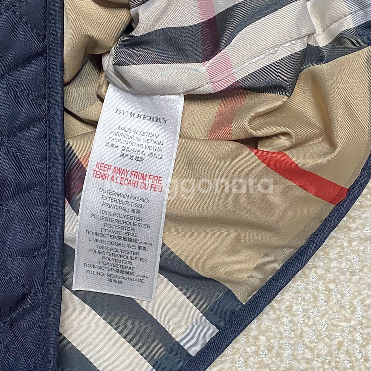 (정품) 버버리 키즈 네이비 퀄팅 패딩 3Y--6