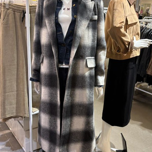 핸드메이드 체크 롱코트