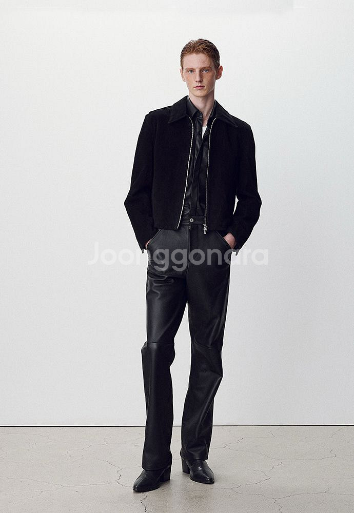 토니웩 스웨이드 지퍼레드 블루종 자켓--1