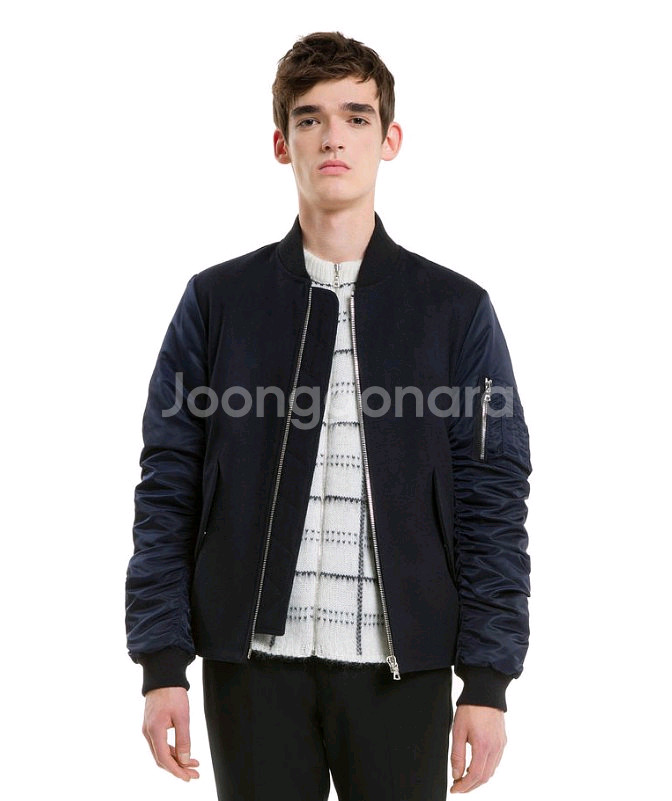 산드로 옴므 MA-1 울 봄버 자켓--0