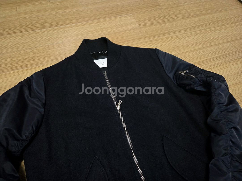 산드로 옴므 MA-1 울 봄버 자켓--2