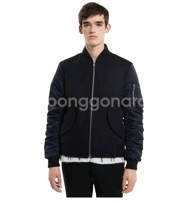 산드로 옴므 MA-1 울 봄버 자켓--9