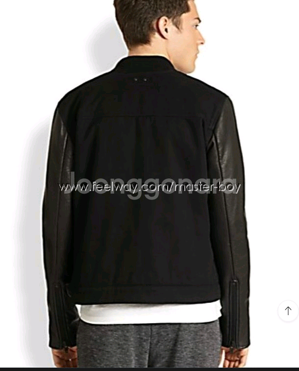 알렉산더왕 레더 슬리브 스타디움 자켓--2