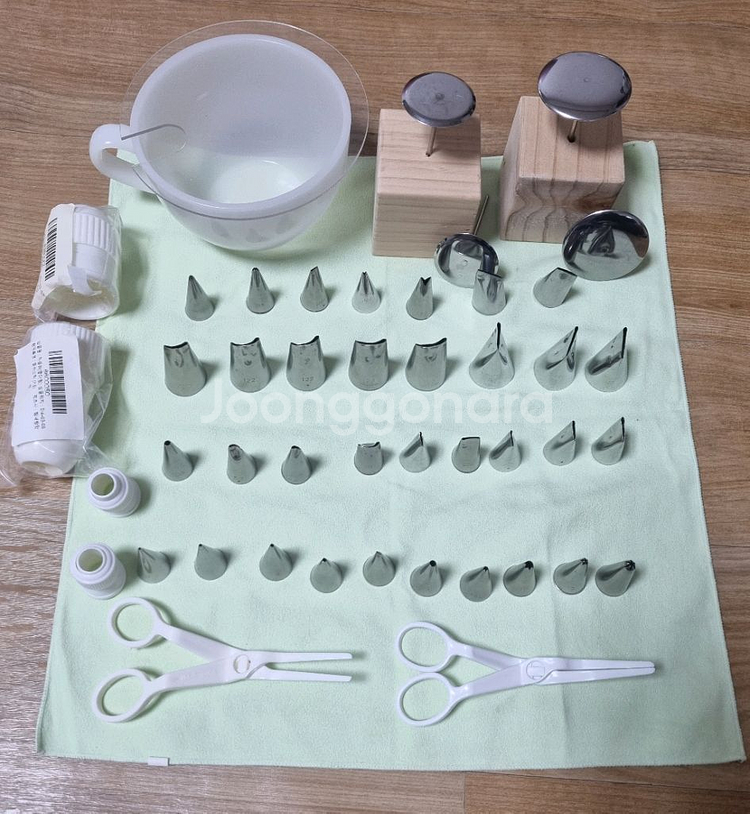 앙금 플라워 떡케익 도구 세트 깍지, 가위 등 일괄--0