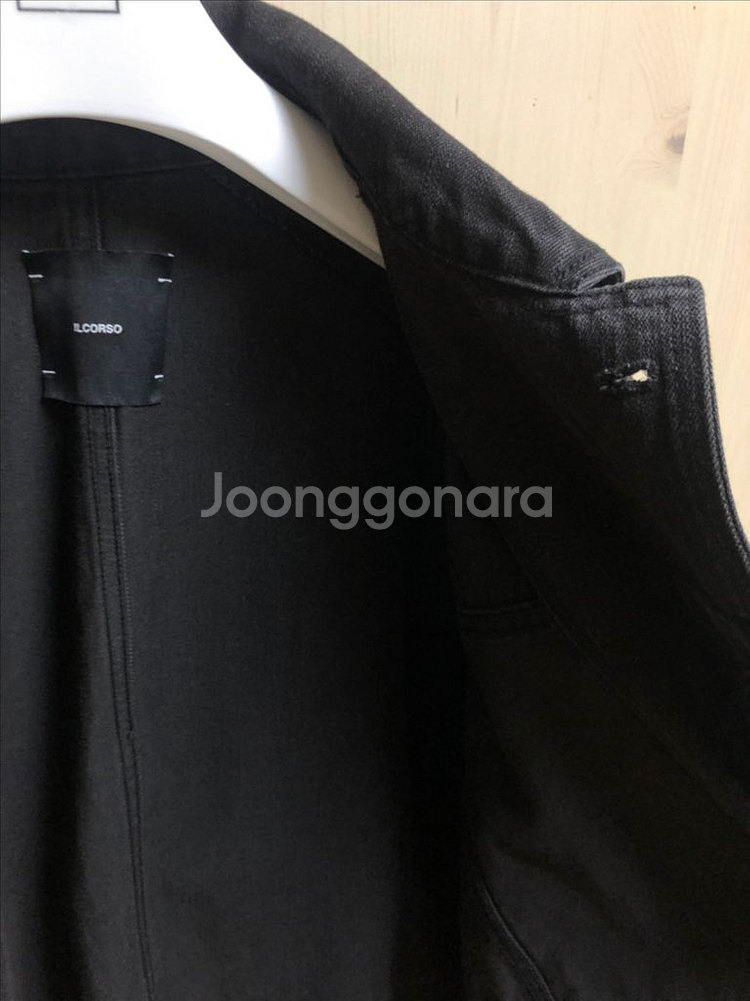 [중고] 일꼬르소 데님 초어 자켓 블랙 / 100 사이--2