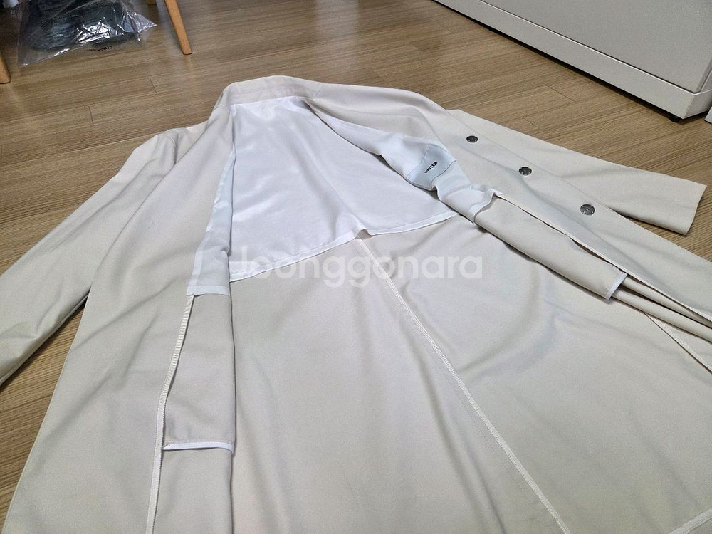 시스템 옴므 절개 롱 트렌치 코트--2