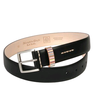 폴스미스 스트라이프 레더 벨트 딥브라운 제품--0