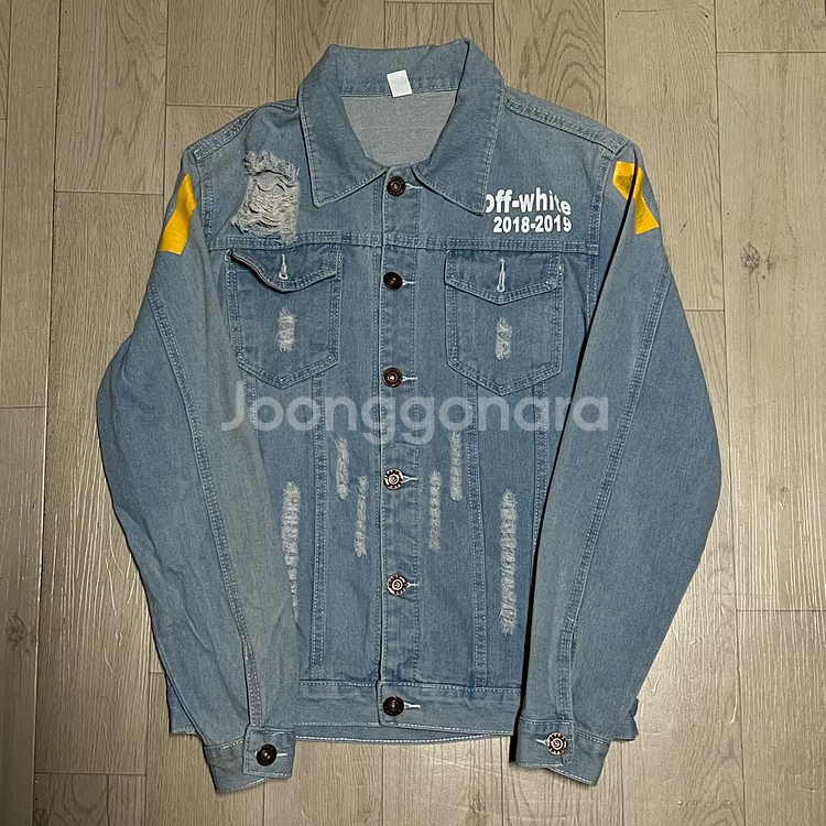 오프화이트 19FW 데미지드 데님 청자켓 L/100--0