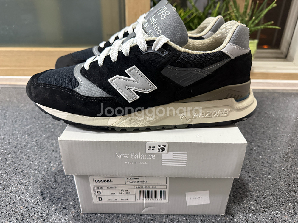 뉴발란스 998 메이드 인 USA 블랙 실버 270--4