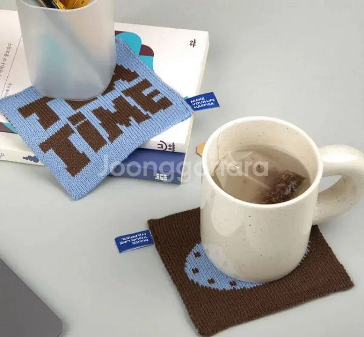 오롤리데이 니팅 티코스터 + 스텐수납바구니--2