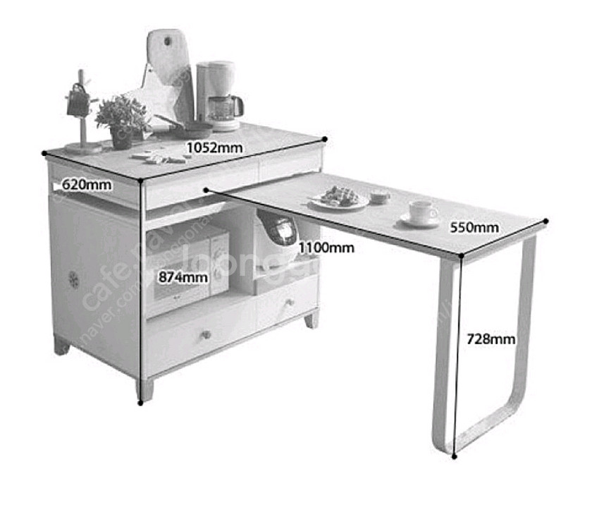 [마지막조정]장인가구 로하 아일랜드 식탁 확장형--4