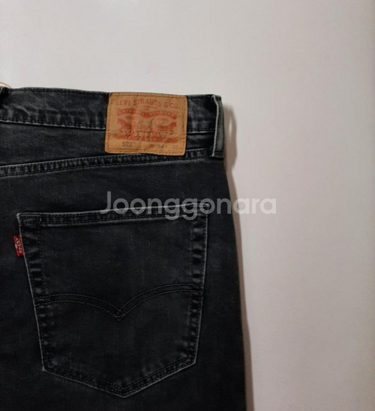 35)리바이스 522 140주년기념 블랙 스판 일자청바--2