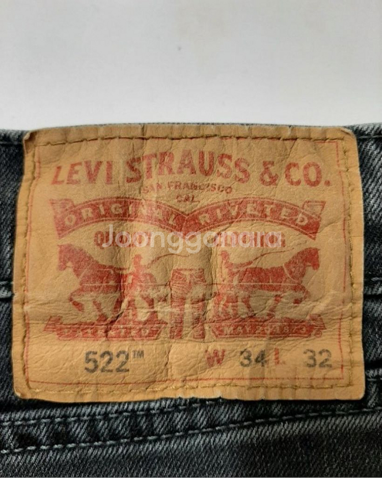 35)리바이스 522 140주년기념 블랙 스판 일자청바--3