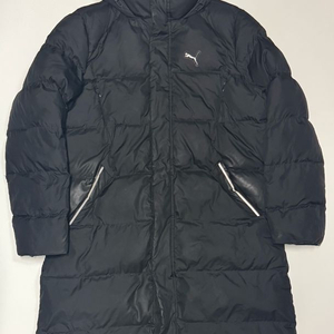 푸마 PuMa 블랙 경량 후드 롱 패딩 L