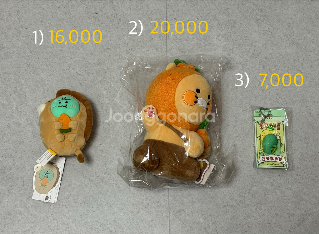 카카오프렌즈 제주 에디션 죠르디 춘식이 인형 키링--0
