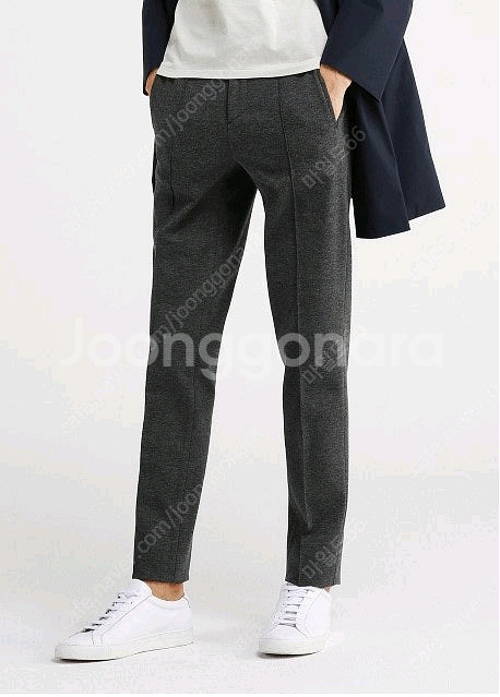 DKNY 스트링 밴딩 울 슬랙스 팬츠--0
