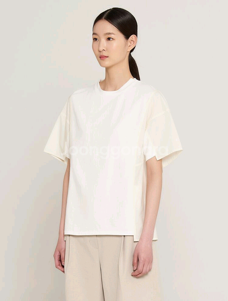 구호(KUHO) 와이드 슬리브 저지 레이어드 티셔츠--0