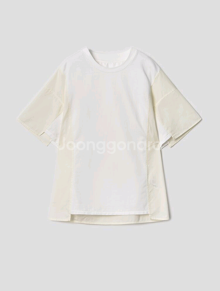 구호(KUHO) 와이드 슬리브 저지 레이어드 티셔츠--6