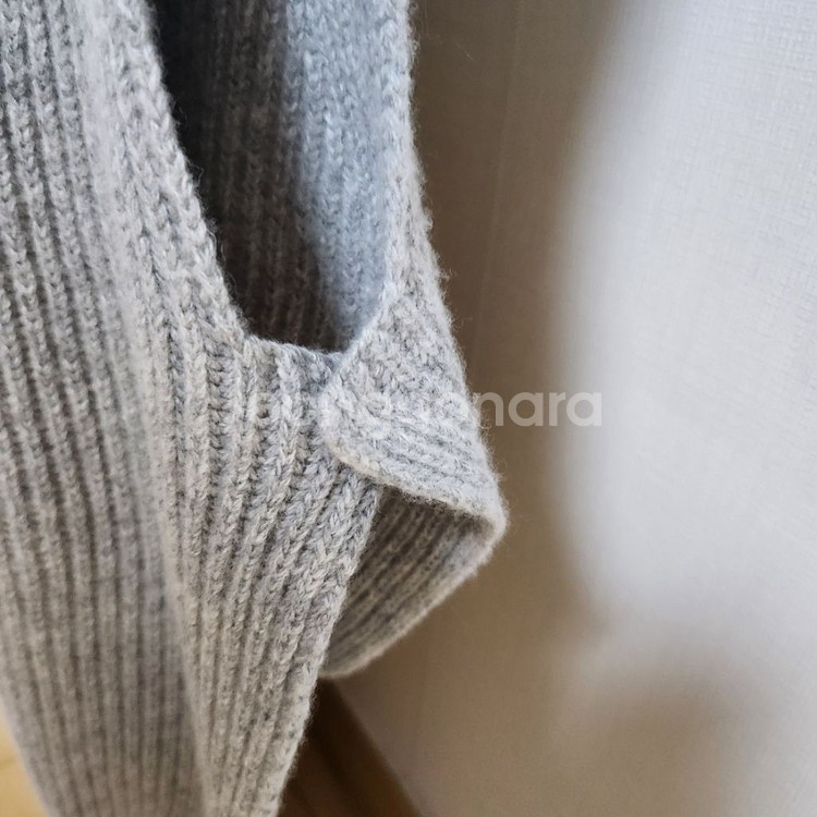 구호(KUHO) 울 블렌디드 리브 니트 베스트 그레이--4