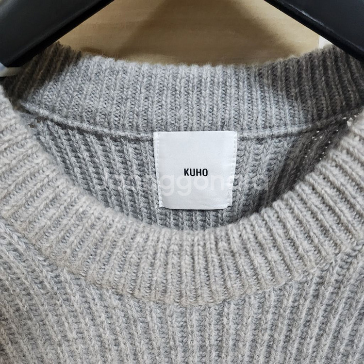 구호(KUHO) 울 블렌디드 리브 니트 베스트 그레이--7