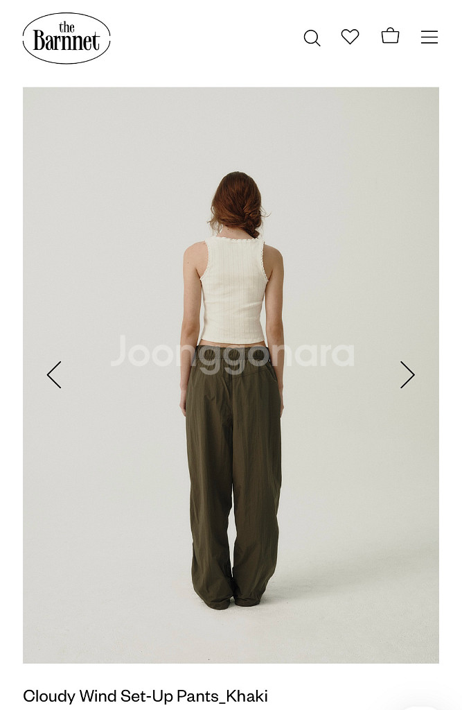 새제품)더바넷 클라우디윈드셋업팬츠 카키 스몰--1