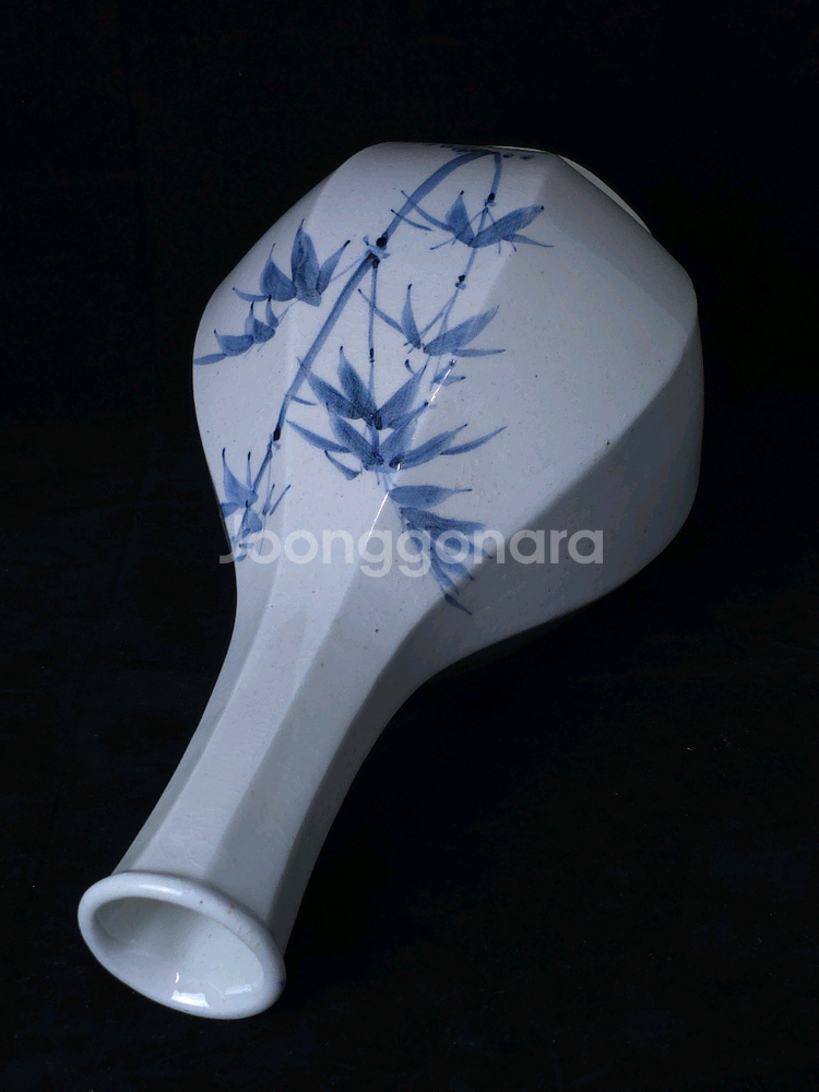 [최상급] 도암 지순탁(지순택) 백자청화죽문각병 도자기--6