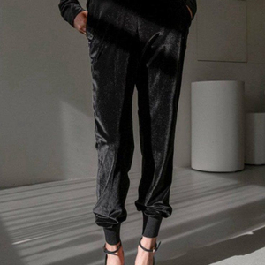 [미사용]페이퍼문 여성 벨벳 조거팬츠