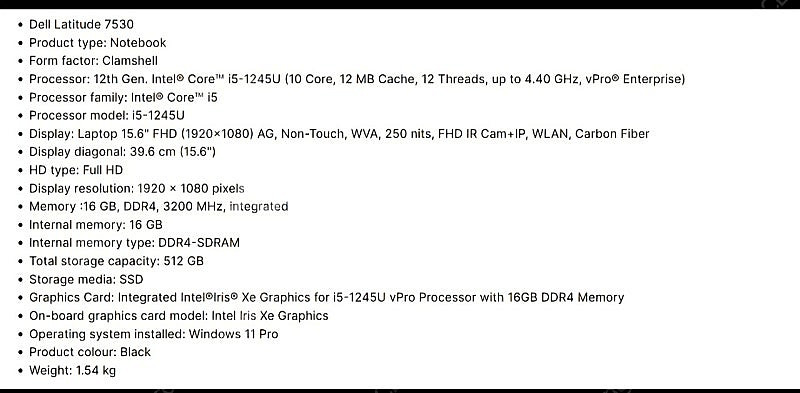 델 래티튜드(Latitude) 7530 카본 프리미엄--1