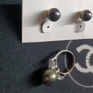 흑진주반지/흑진주귀고리셋트