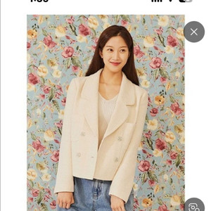 온앤온 카라디테일 트위드 크롭 자켓 66사이즈