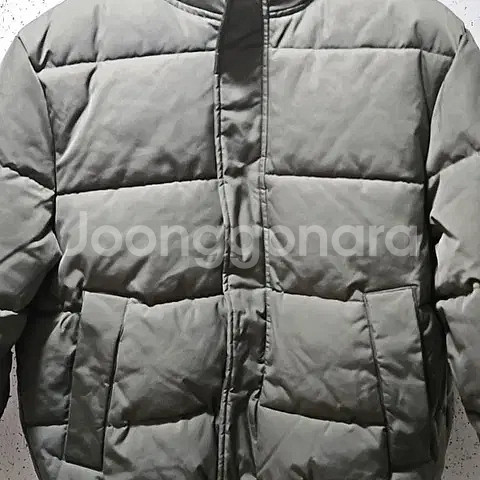 M) 자라 푸퍼 박시핏 숏패딩 점퍼 카키--7