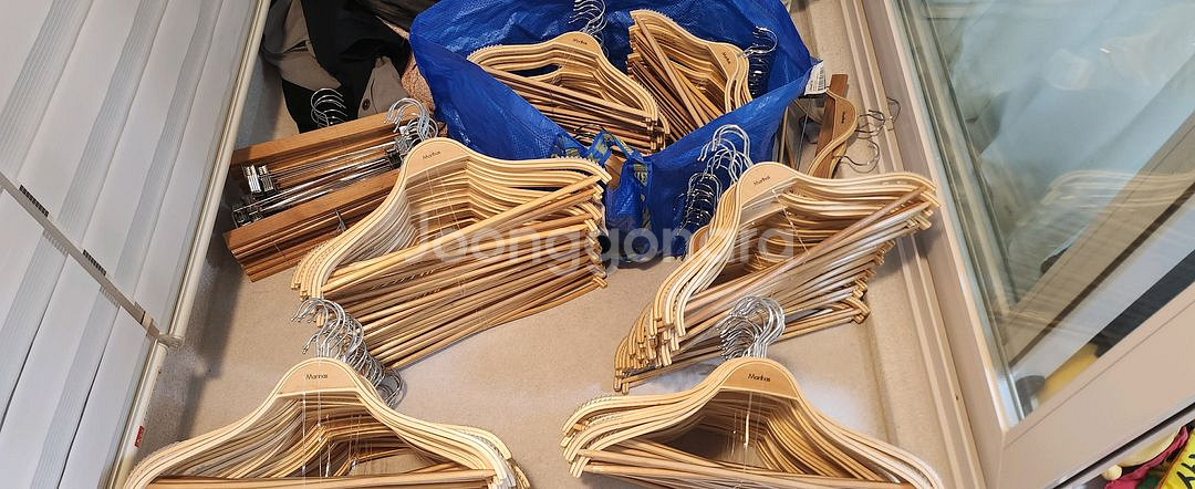 원목 논슬립 옷걸이 170개, 바지치마걸이 20개--1