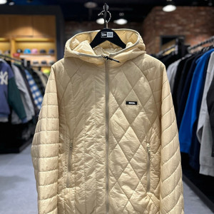 뉴에라 양면 경량 퀄팅 집업후드 베이지 L사이즈