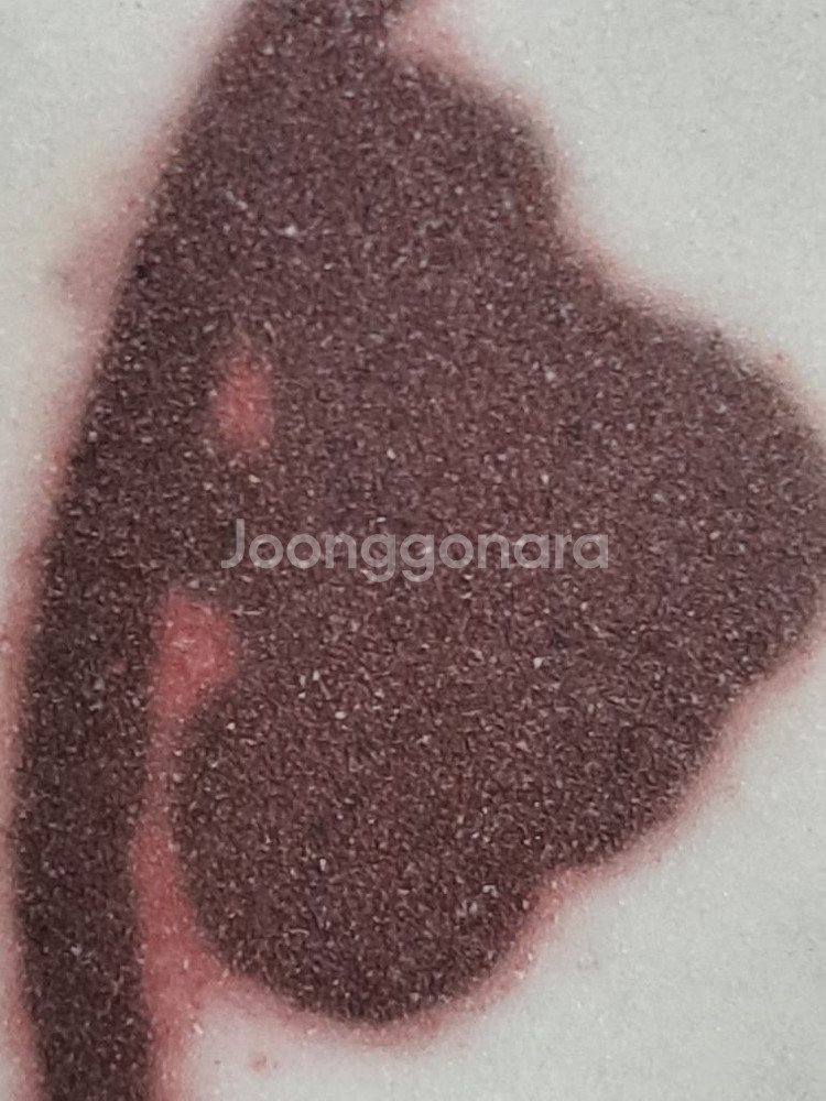 진사 유리홍 팔각 백자 나비 호. 항아리. 단지.--9