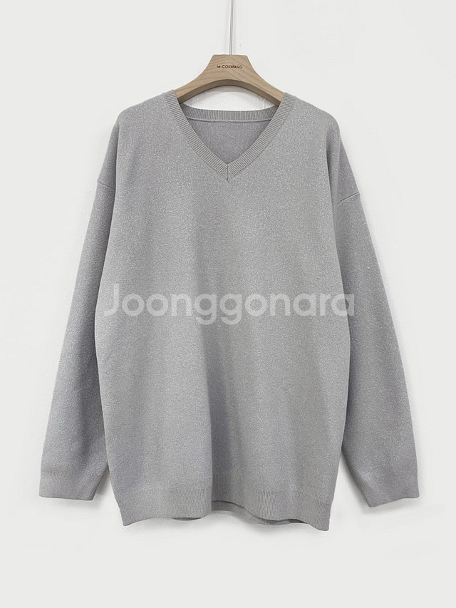 르꼬르망.세상부들한 브이넥 니트&바지--2