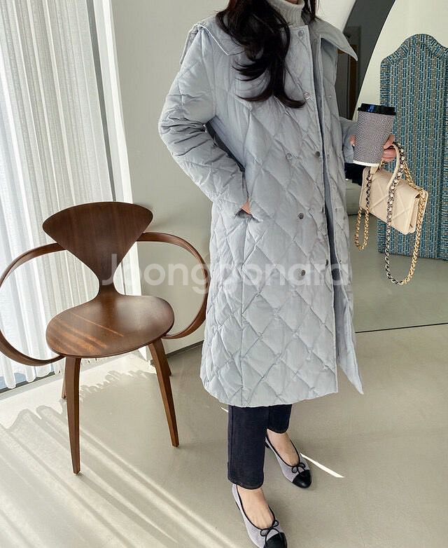 르꼬르망.와이드카라 퀼팅패딩 덕다운--1