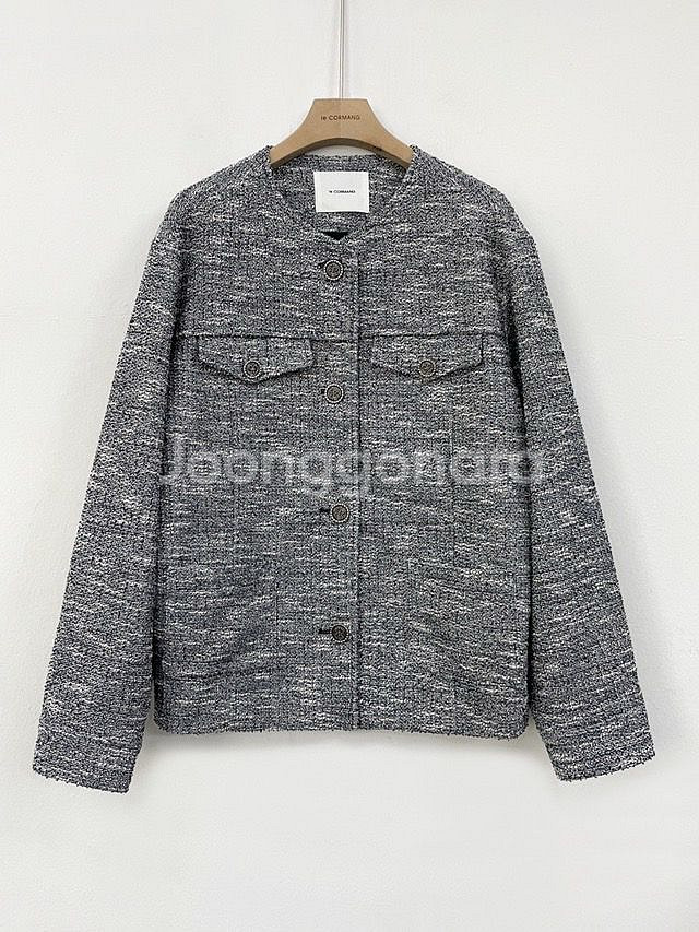 르꼬르망.소프트트위드자켓 블랙--2