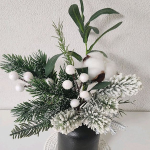 새상품)눈꽃 조화 화병포함