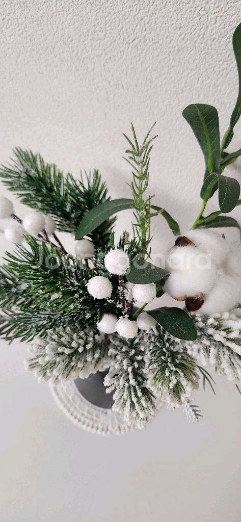 새상품)눈꽃 조화 화병포함--3