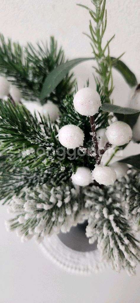 새상품)눈꽃 조화 화병포함--5