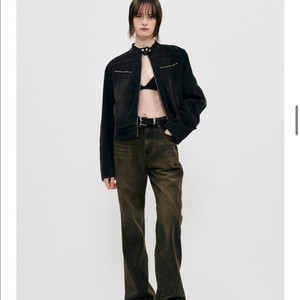 밀로우먼 워시드 데님 라이더자켓