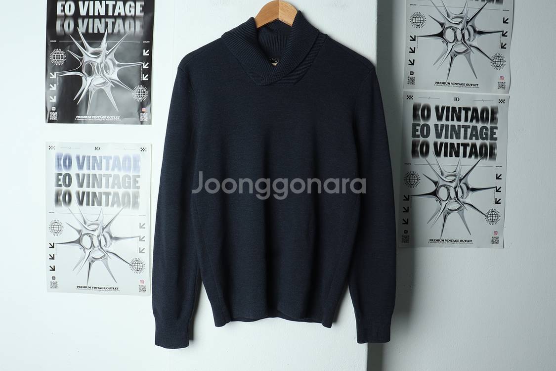 (S) 띠어리 니트 카라 네이비--1