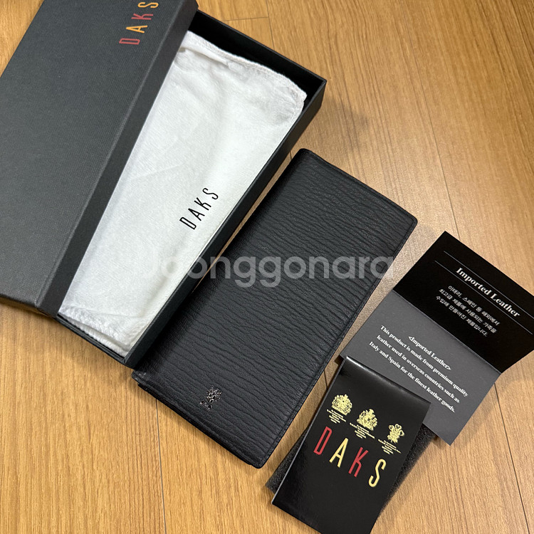 [고급라인]DAKS 닥스 남성 블랙 가죽 장지갑 풀박스--0