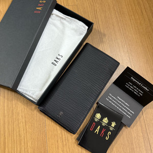 [고급라인]DAKS 닥스 남성 블랙 가죽 장지갑 풀박스